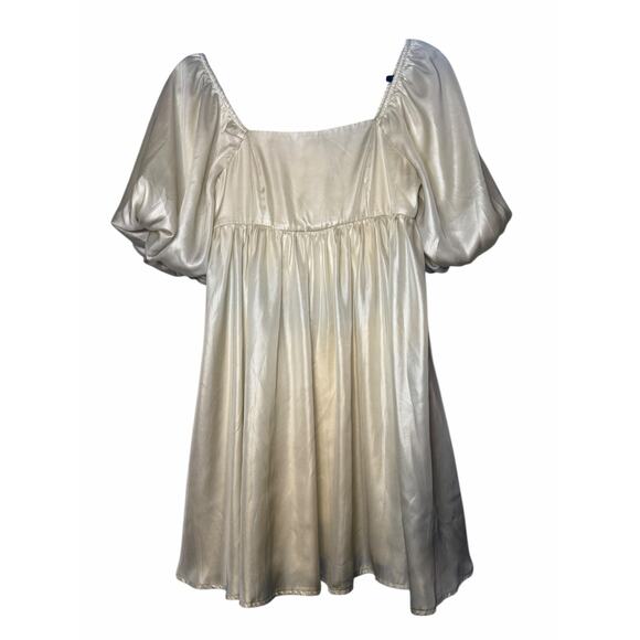 Shop Neighbor by In the Beginning Ivory Balloon Sleeve Dress - Size S - Picture 2 of 12